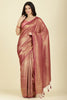 Muted Pink Color Zari Woven South Silk Saree