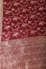 Dark Scarlet Banarasi Silk Zari Floral Zaal Woven Saree