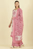Cream & Pink  Chanderi Cotton Hacoba Style & Floral Printed Unstitched Suit Material