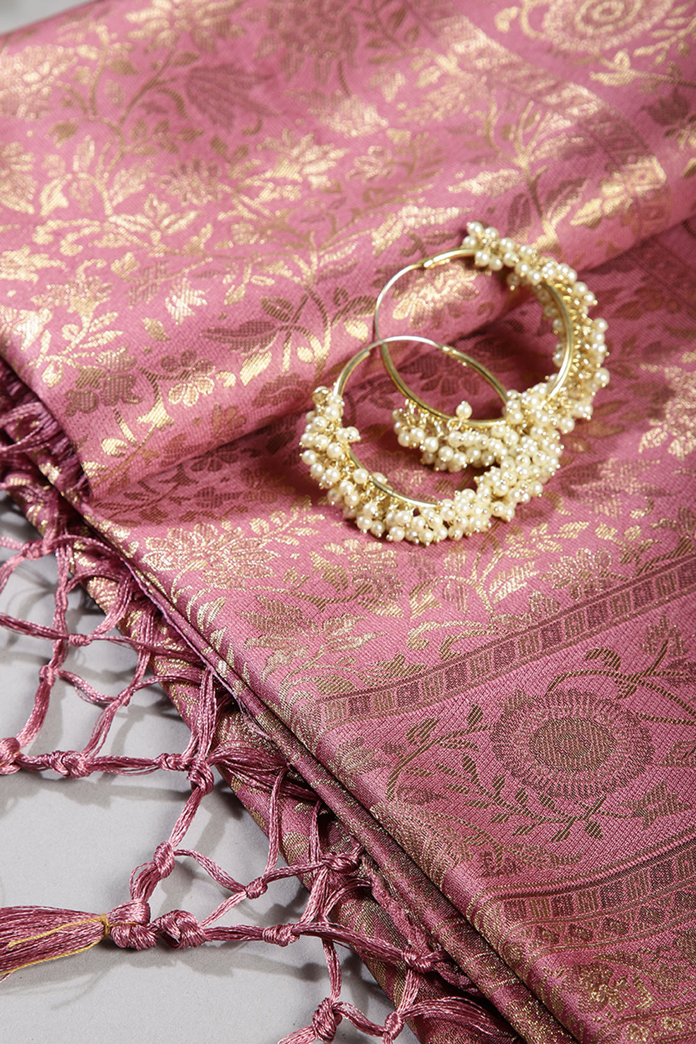 Mauve Colour South Silk Heavy Woven Saree