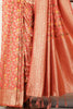 Peach Silk Zari & Resham Woven Saree
