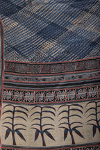 Blue Crepe Printed Saree