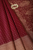 Dark Scarlet Colour Silk Zari Woven Saree