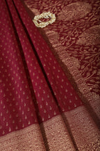 Dark Scarlet Colour Silk Zari Woven Saree