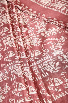 Mauve Color Cotton Silk Printed Saree