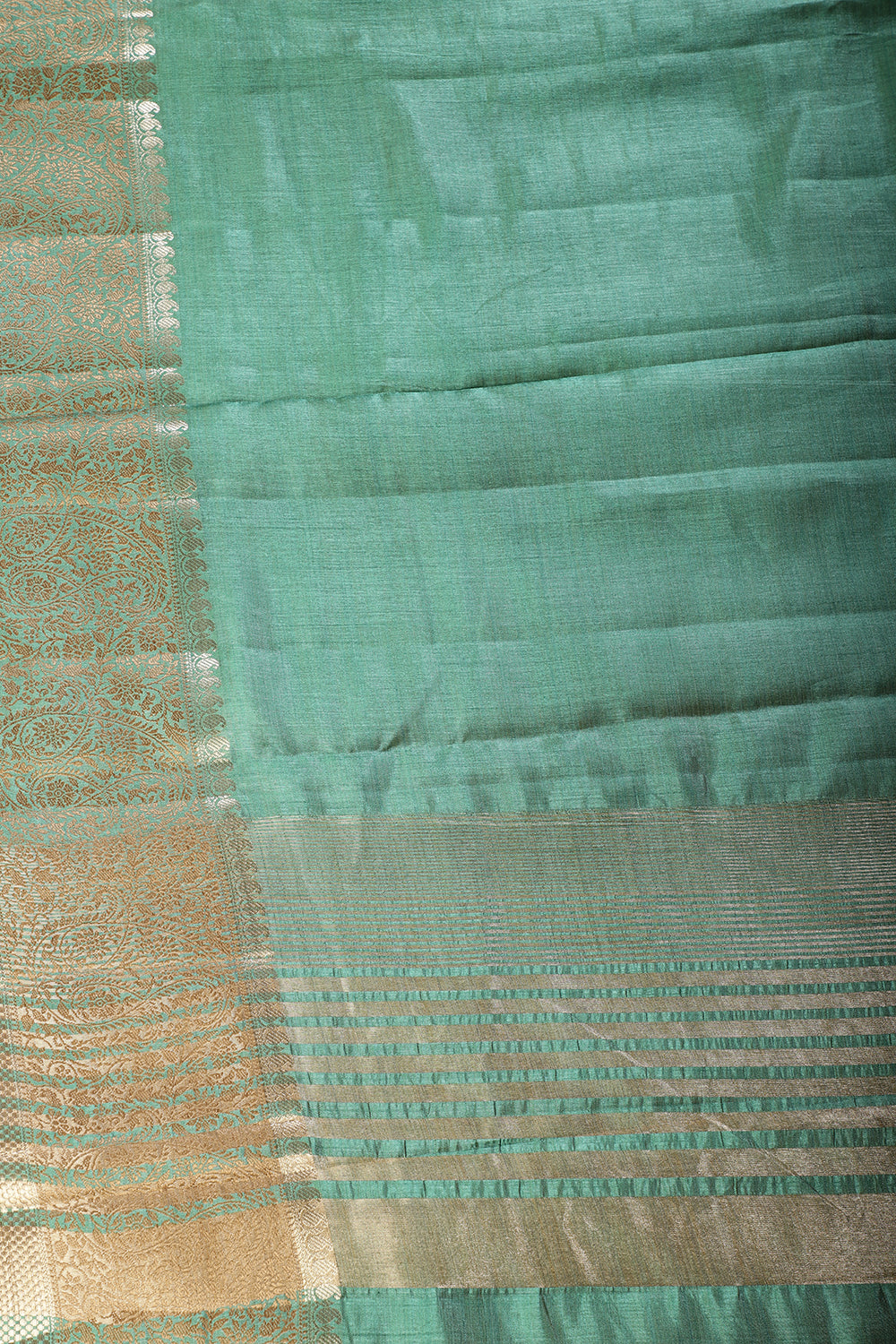 Sea Green Cotton Silk Woven Saree