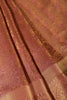Dull Peach Color Silk Floral Resham & Zari Woven Saree