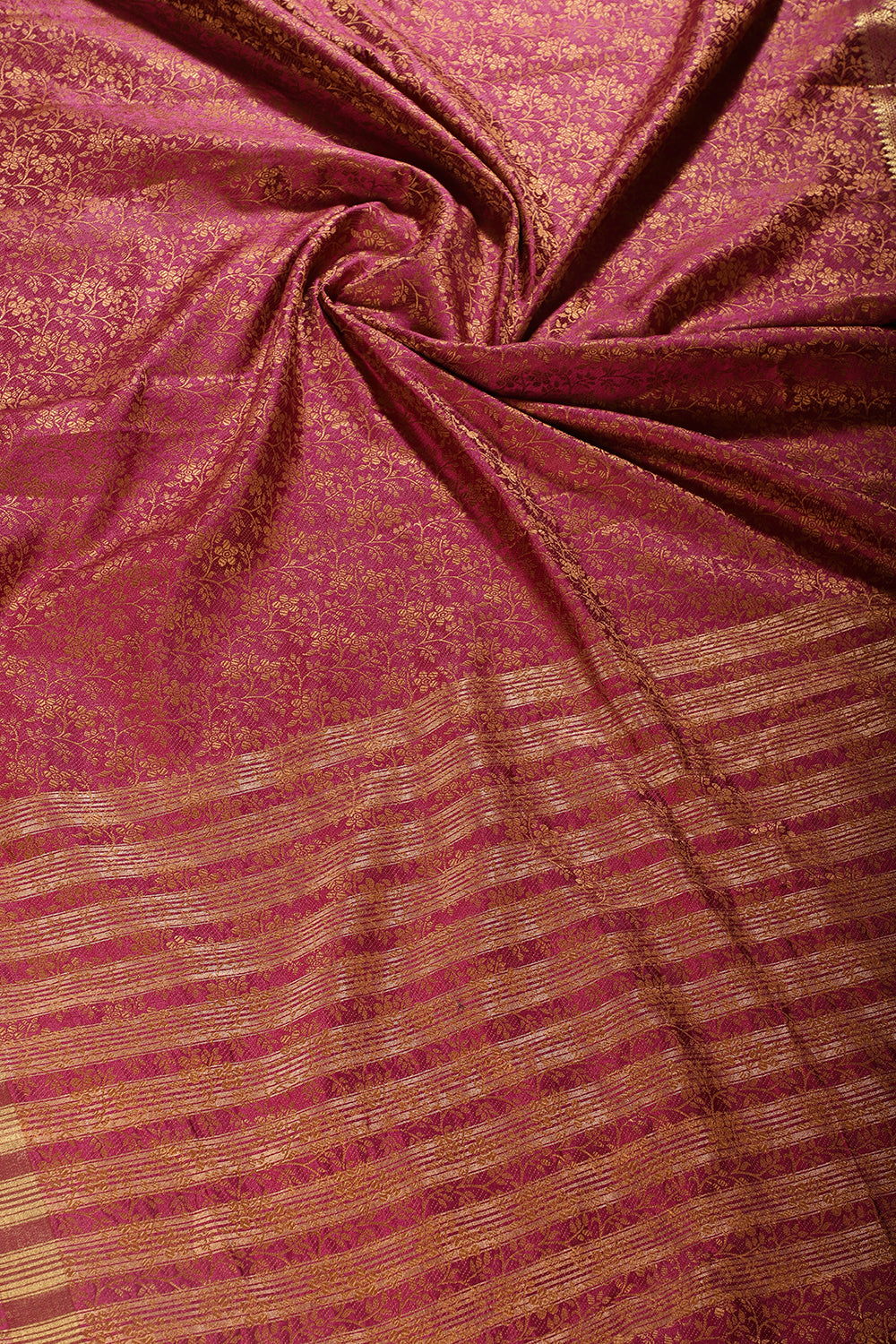Wine Color Silk Floral Resham & Zari Woven Saree