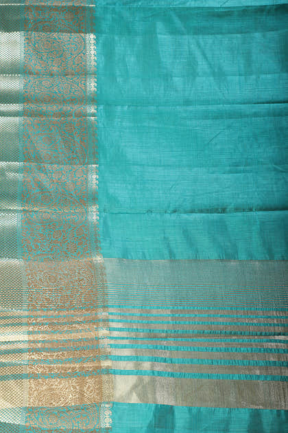 Teal Cotton Silk Woven Saree