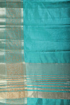 Teal Cotton Silk Woven Saree