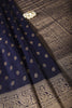 Navy Silk Zari Buta Woven Saree