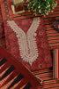 Maroon Cotton Printed & Neck Embroidered Unstitched Suit Material