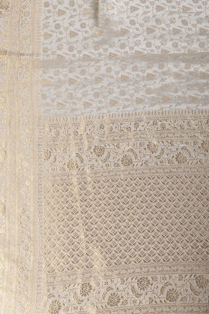 Cream Woven South Silk Saree