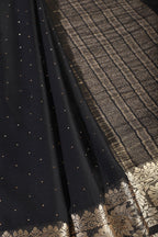 Black Chinon Crepe Swaroski Work Saree