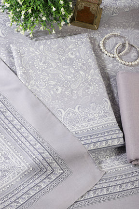 Light Lavender Digital Printed Pashmina Unstitched Suit Material