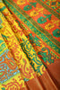 Mustard Color Geometric Printed Tussar Silk Saree