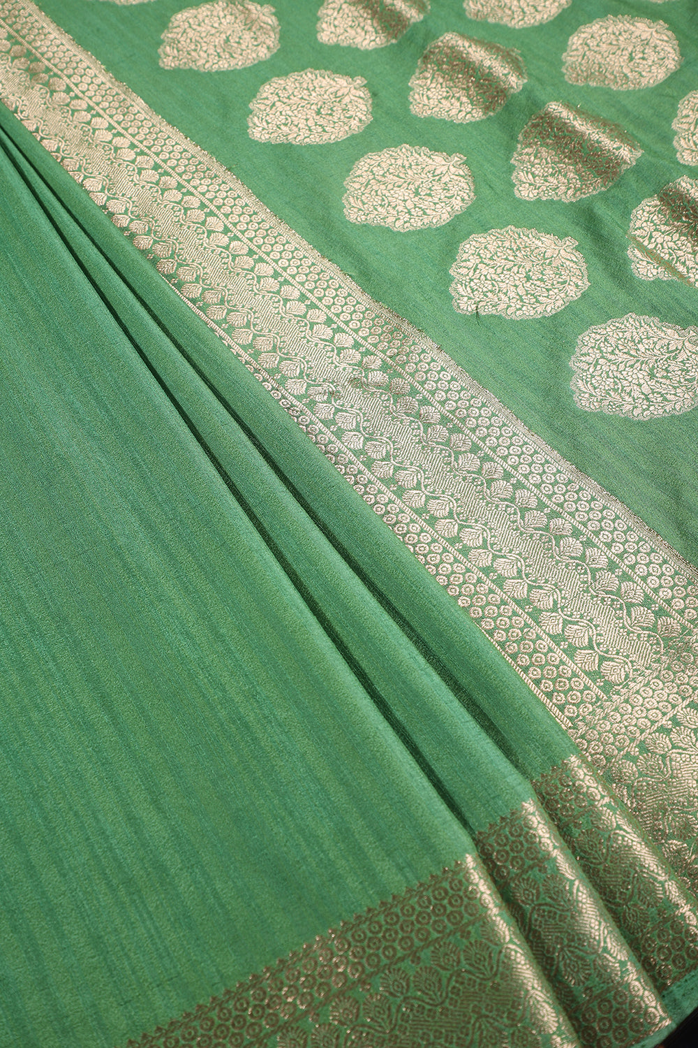 Green Colour Cotton Silk Zari Woven Saree