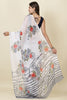 White Georgette Floral Printed Saree
