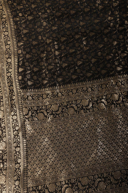 Black Woven South Silk Saree