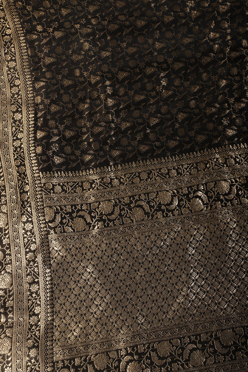 Black Woven South Silk Saree