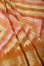 Mustard Chiffon Lehariya Printed Saree