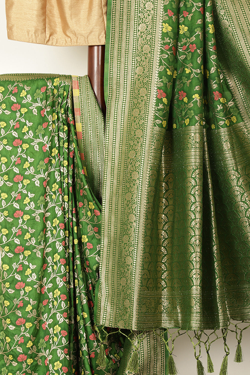 Green Silk Zari & Resham Woven Saree