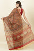 Maroon Kalamkari Printed Cotton Saree