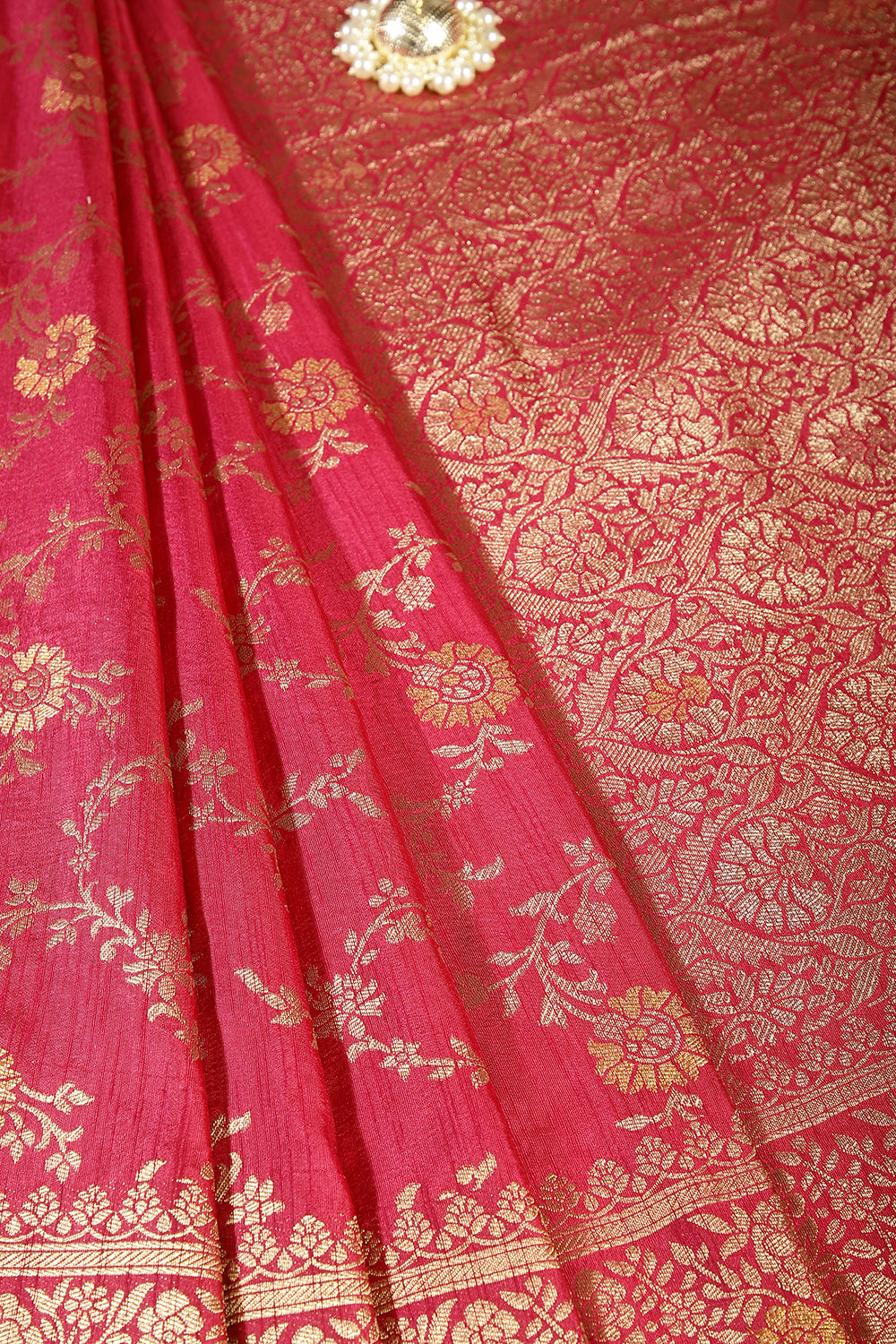 Cranberry Color Raw Silk Zari Woven Saree