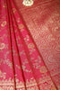 Cranberry Color Raw Silk Zari Woven Saree