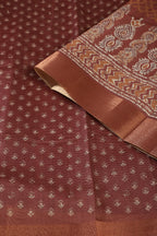 Brown Color Cotton Printed Saree