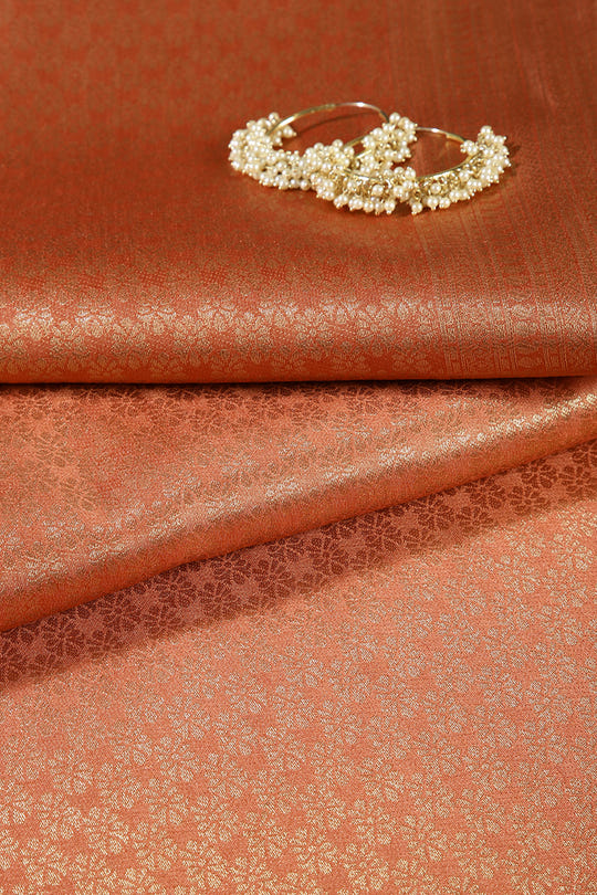 Peach Color South Silk Zari Woven Saree