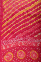 Fuchsia & Yellow Color Chiffon Printed Saree