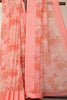 Peach Floral Printed Chiffon Saree
