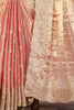 Rani Color Pure Tissue Silk Zardozi & Sequence Handwork Saree with Scalping Border
