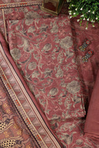 Light Maroon Floral Printed Spun Unstitched Suit Material