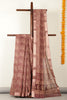 Brown Abstract Printed Chanderi Cotton Saree