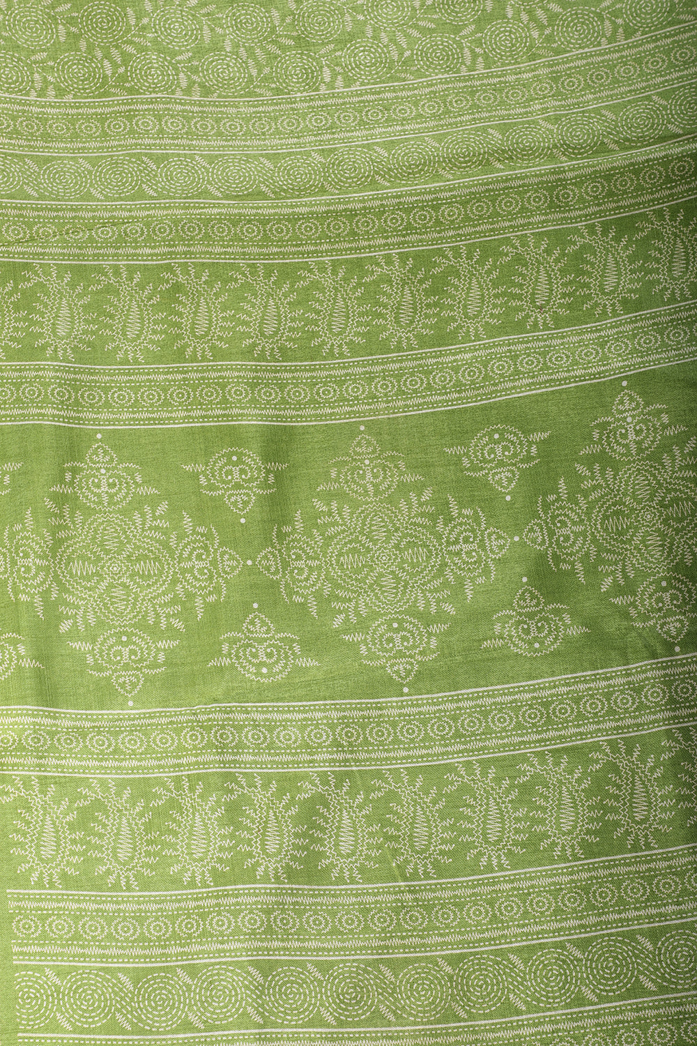 Green Printed & Woven Cotton Silk Saree