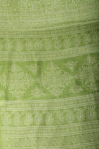 Green Printed & Woven Cotton Silk Saree