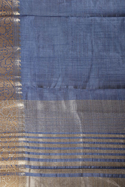 Blue Cotton Silk Woven Saree