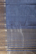 Blue Cotton Silk Woven Saree