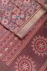 Wine Colour Floral Printed Cotton Silk Saree