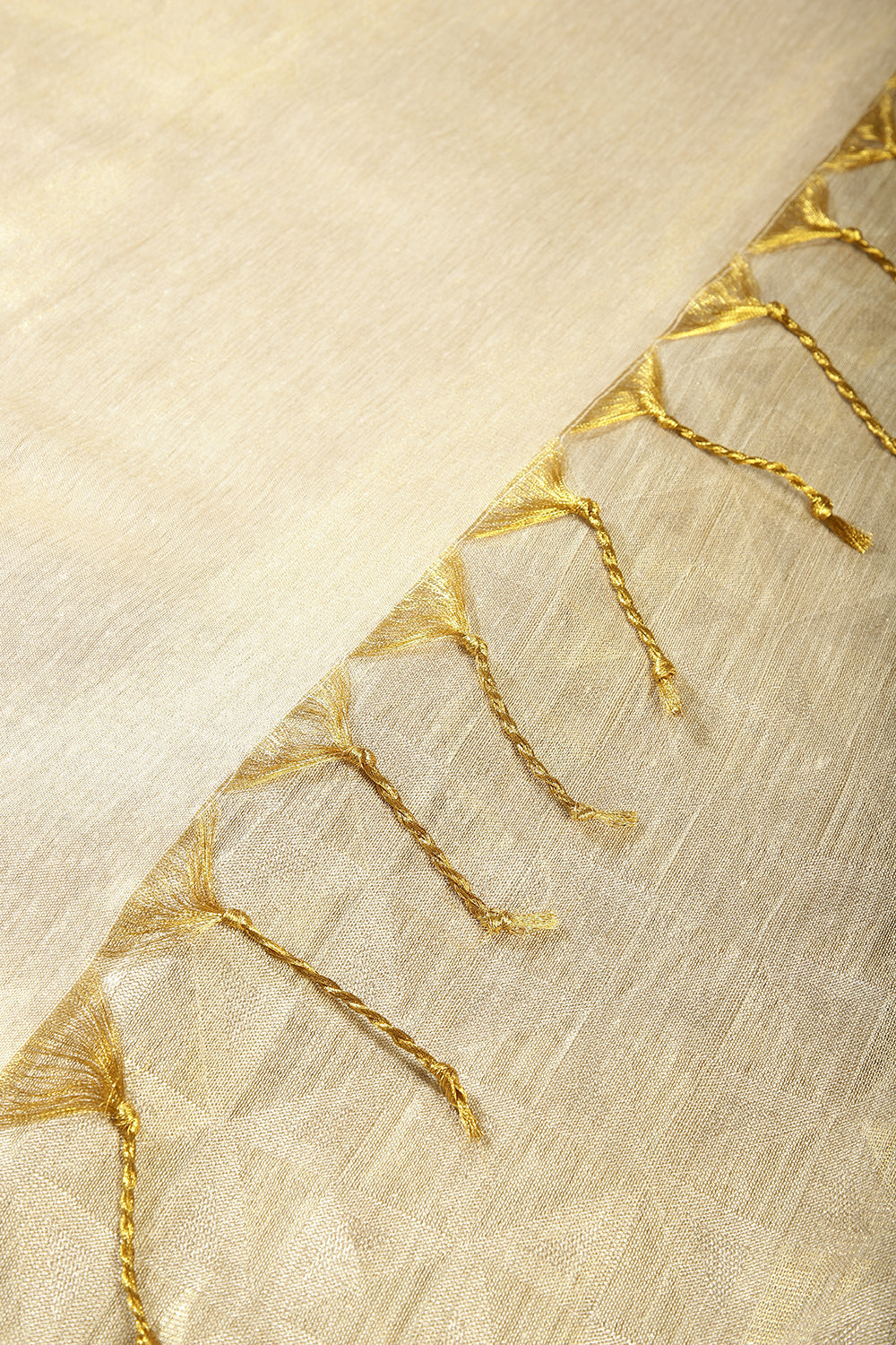 Cream Color Tussar Silk Saree