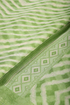 Olive Green Color Chiffon Leheriya Printed Saree