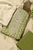 Green Cotton Digital Buta-Printed & Neck Embroidered Unstitched Suit
