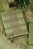 Green Tissue Silk Zari And Resham Embroidered Unstitched Suit Material