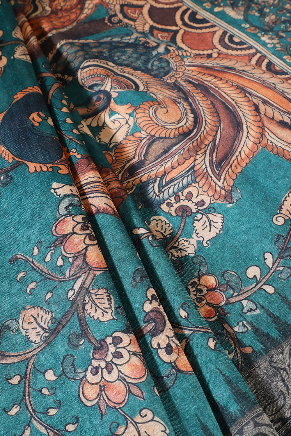 Green Tussar Silk Digital-Inspired Printed Saree