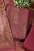 Dark Scarlet Pashmina Floral Printed Unstitched Suit Material