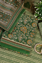 Green Cambric Cotton Unstitched Suit Material