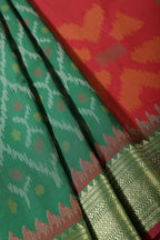 Green Soft Silk Resham & Zari Woven Saree