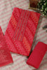 Cardinal Color Cotton Bandhani printed Unstitched Suit Fabric